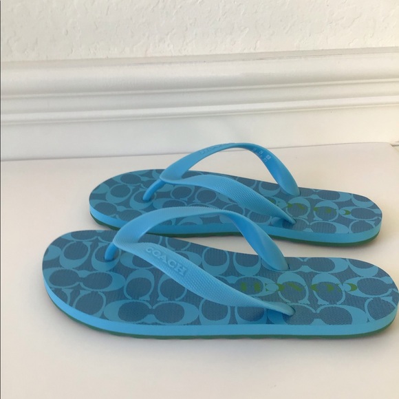 NEW Coach Zak Signature Striped Flip Flop Sandals - Picture 12 of 12